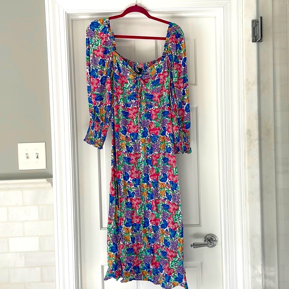 NWT FAITHFULL THE BRAND Mathilde Midi Dress in Jemima Floral tropical print